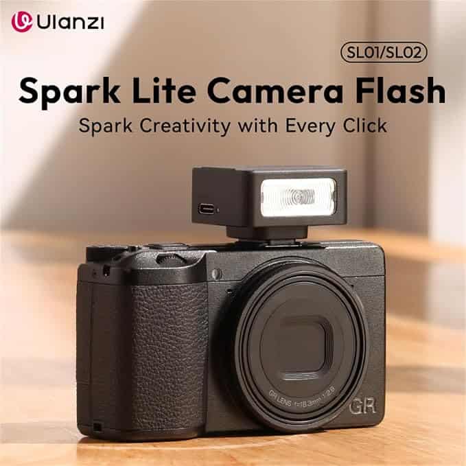 Ulanzi SL01 Mini Flash Speedlite mounted on a mirrorless camera for portrait photography in Nigeria
