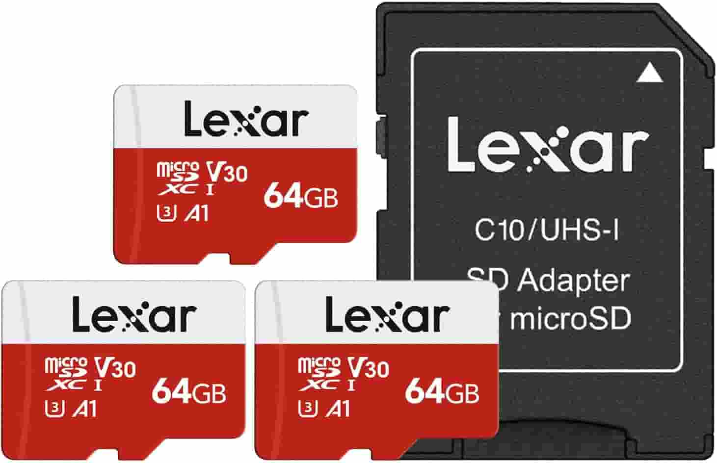 Lexar 64GB V30 Nigeria SDXC memory card set up for camera photography in Lagos