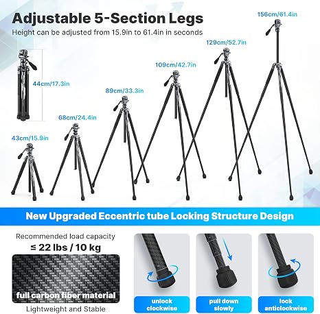Ulanzi Video Fast Carbon Fibre Heavy-duty Tripod with fluid head for professional cinema cameras.