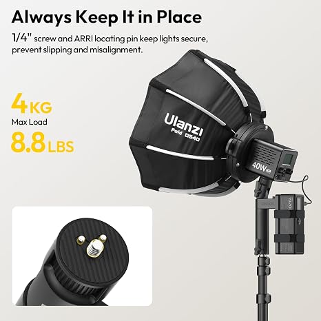 Ulanzi LA06 Light Handle Grip with Powerbank Plate holding a COB video light for outdoor filming in Lagos Nigeria