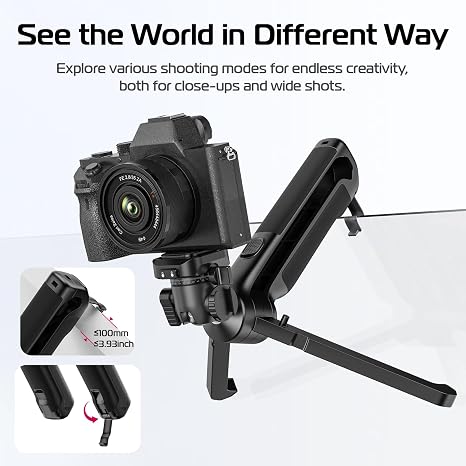 Ulanzi TT38 Tripod lightweight carbon fiber travel camera tripod extended with camera mounted.