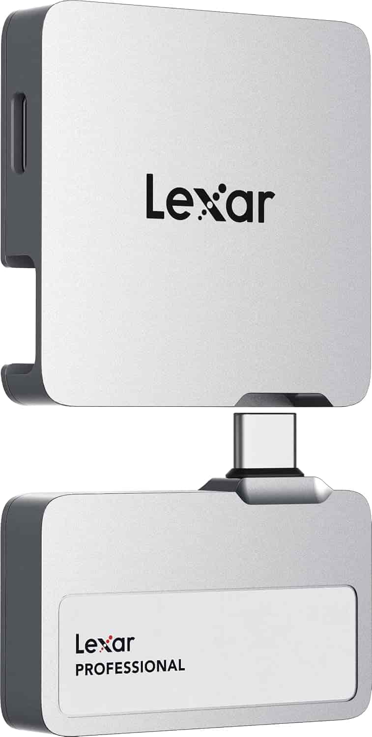 Lexar Go Portable SSD 1TB connected to a smartphone setup in Lagos
