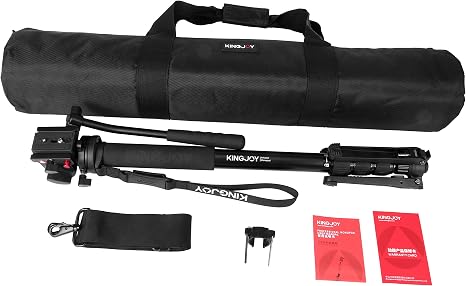 Kingjoy professional aluminum camera tripod monopod combo with 360 degree panoramic ball head