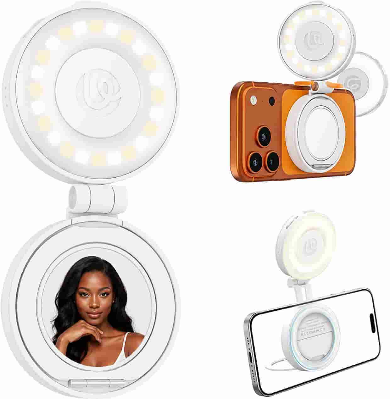 Ulanzi LM23 Mobile Phone Magnetic Fill Light White 2nd Gen attached to iPhone for vlogging in Nigeria