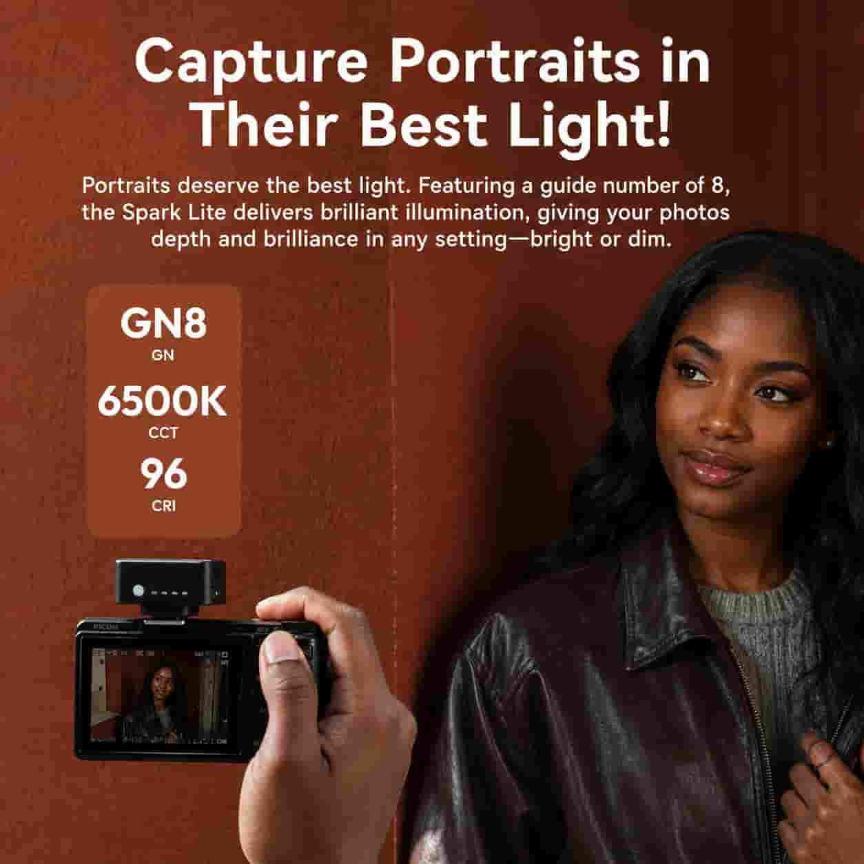 Ulanzi SL01 Mini Flash Speedlite mounted on a mirrorless camera for portrait photography in Nigeria