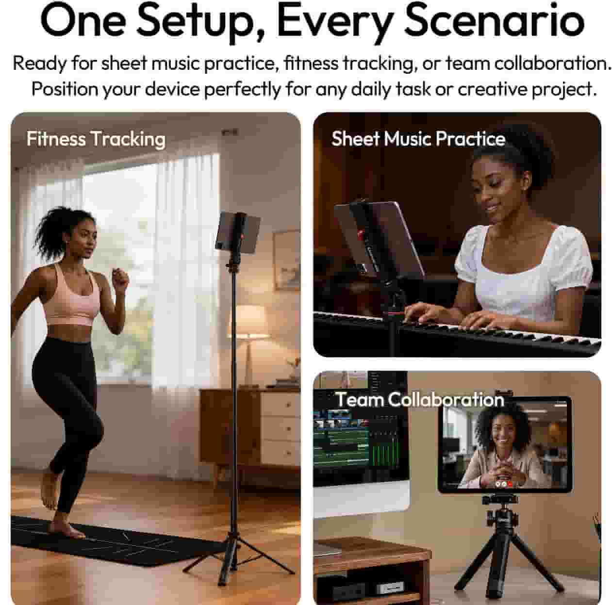 Ulanzi CA15 One-Lock Tablet Clamp holding iPad Pro on tripod setup in Nigeria
