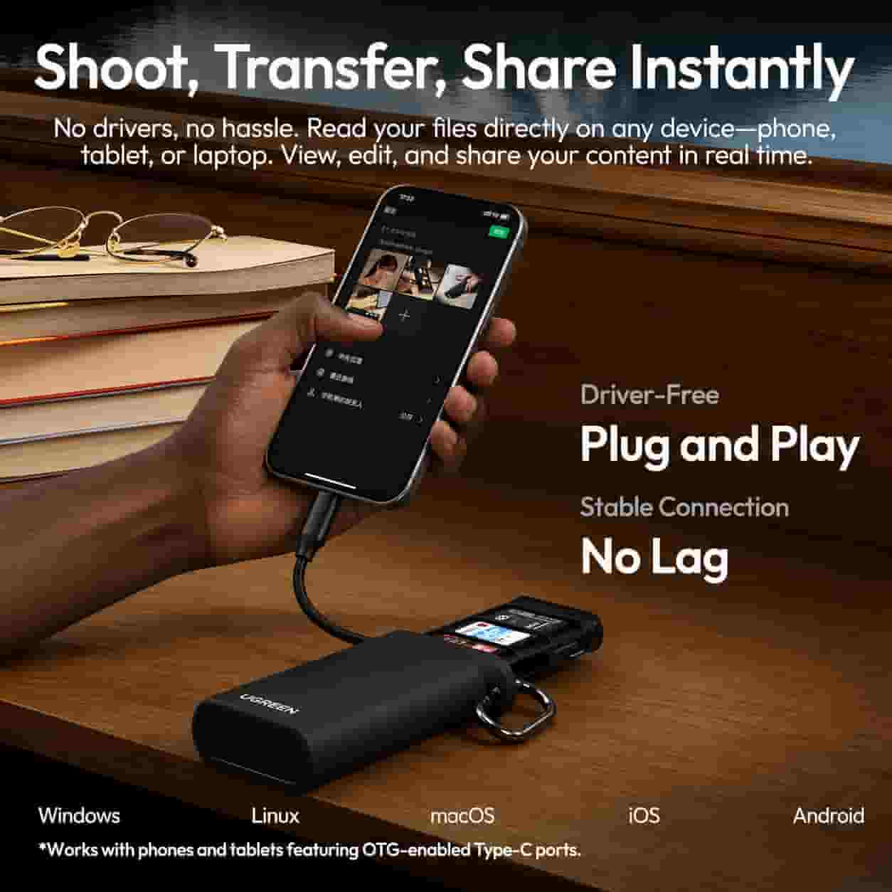 Ulanzi CR2 All-in-One Card Case Black with memory cards and USB-C cable in Lagos Nigeria