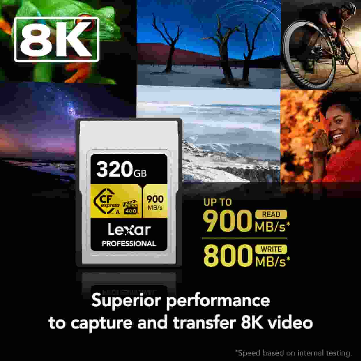 Lexar 320GB CFexpress Type A Nigeria memory card set up for high-speed video recording in Lagos