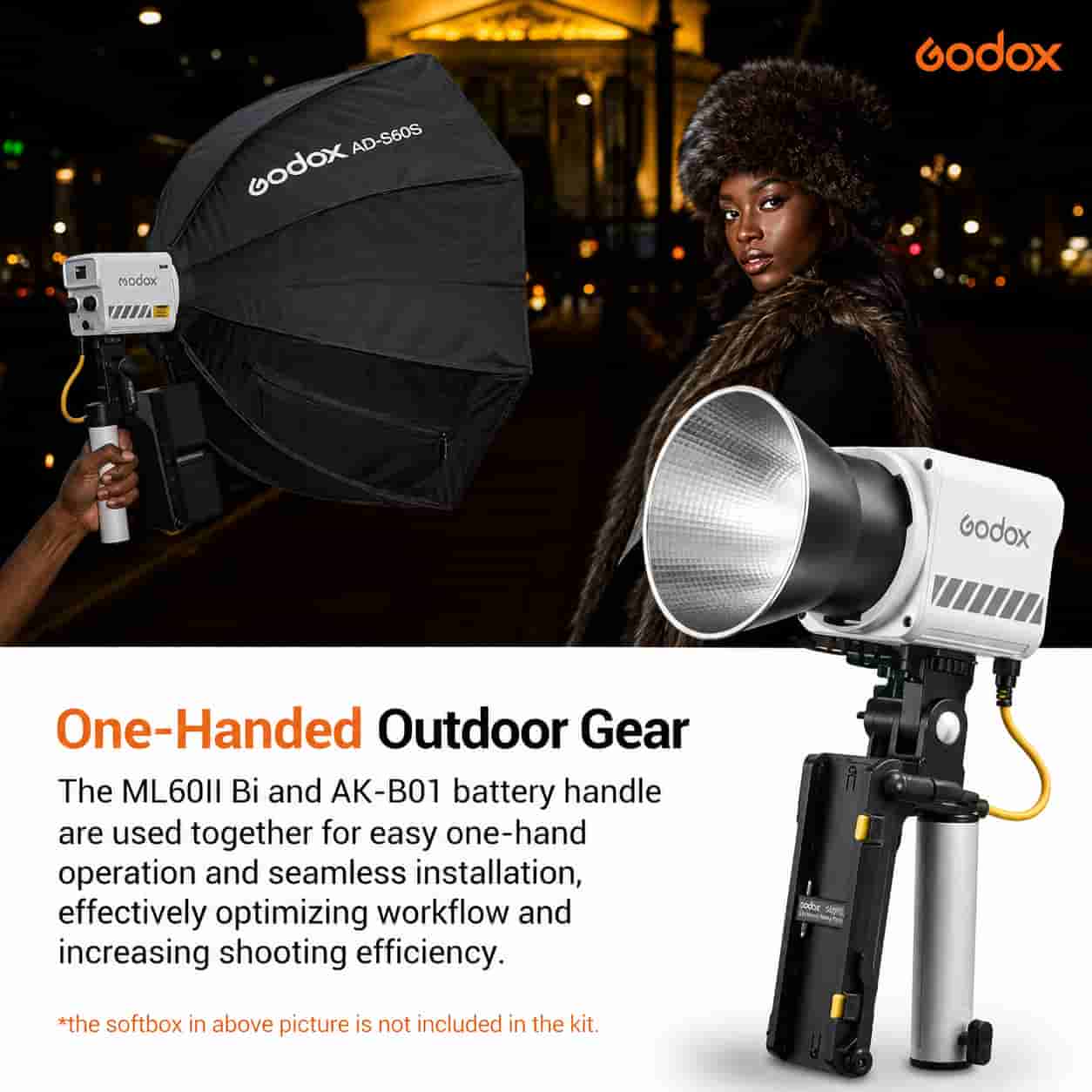 Godox ML60II Bi Handheld Bi-Color LED Video Light continuous studio lighting in Lagos Nigeria.