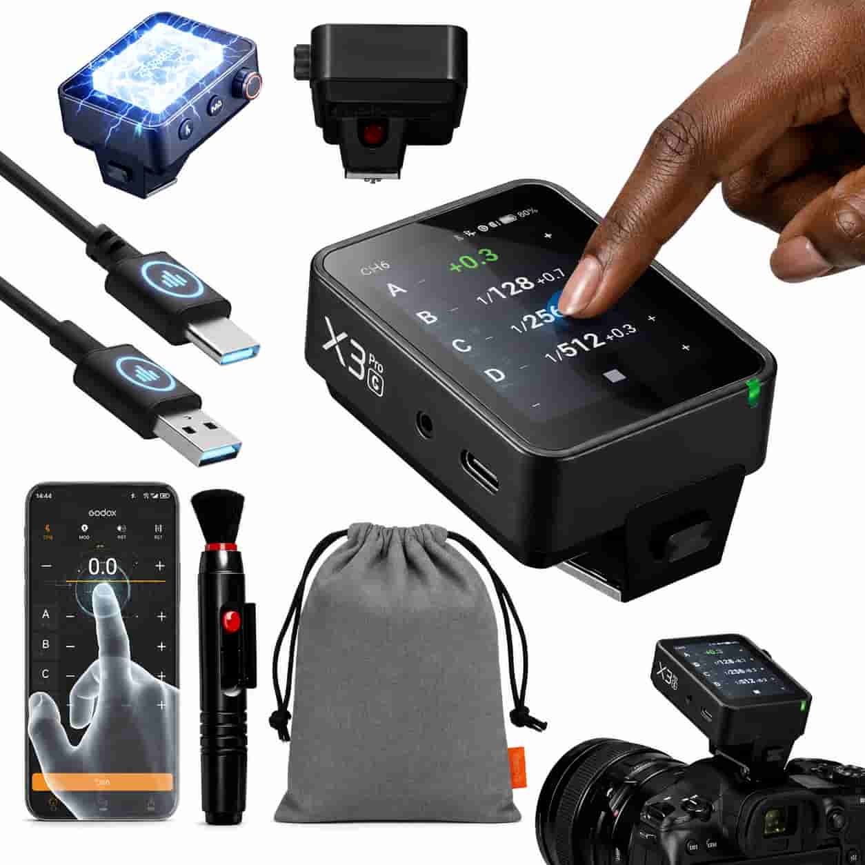 Godox X3 Pro touchscreen TTL wireless flash trigger in Lagos Nigeria.