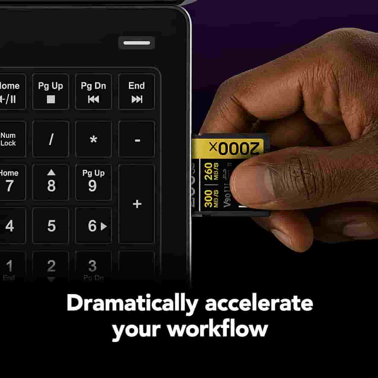 Lexar 256GB V90 SD Card Nigeria loaded inside a professional cinema camera slot in Lagos