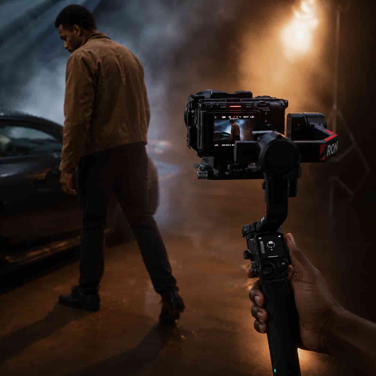 DJI RS 4 Pro Camera Gimbal Stabilizer in Lagos, Nigeria loaded with a cinema camera