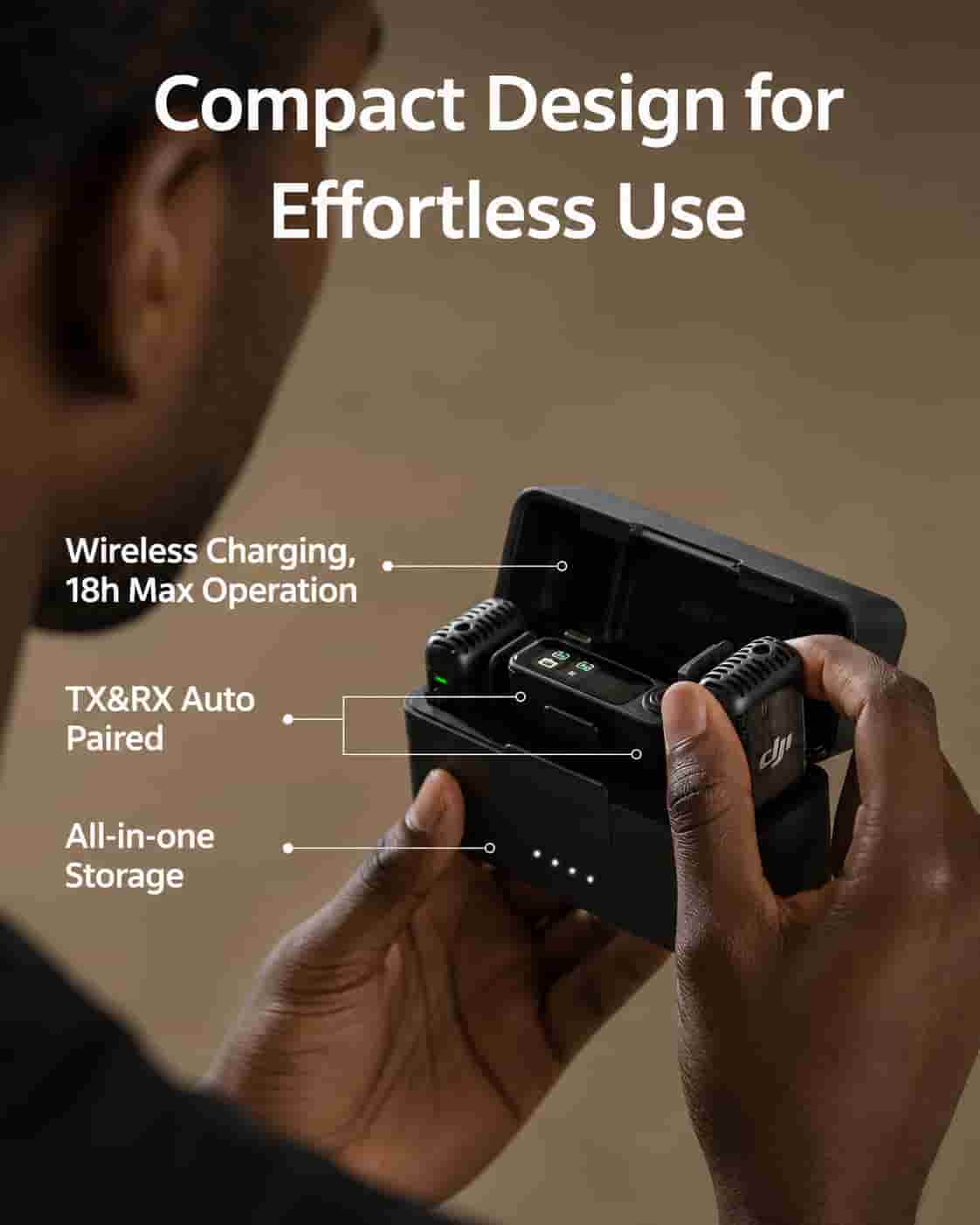 DJI Mic 2 Wireless Microphone System in Lagos, Nigeria clipped to a shirt collar