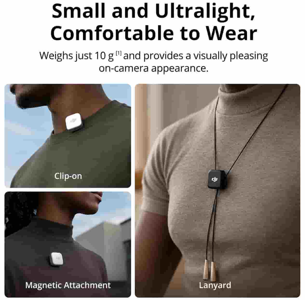 DJI Mic Mini Wireless Microphone System in Lagos, Nigeria attached to a shirt collar