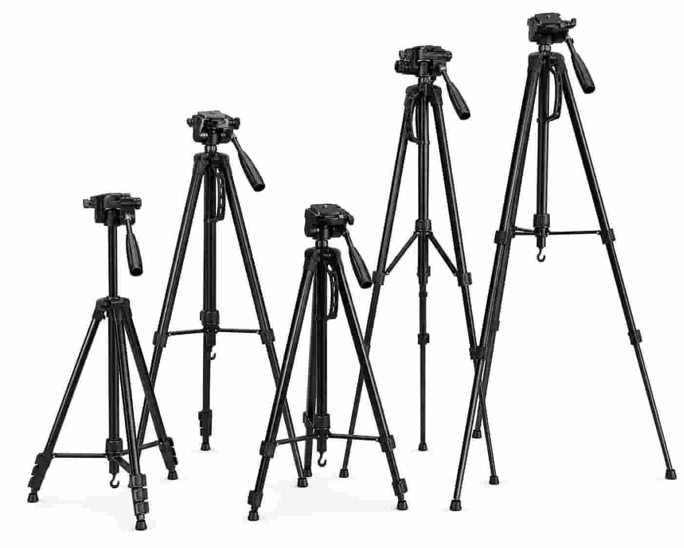 SML 3522 deluxe lightweight video camera tripod stand with 3-way pan head and phone adapter