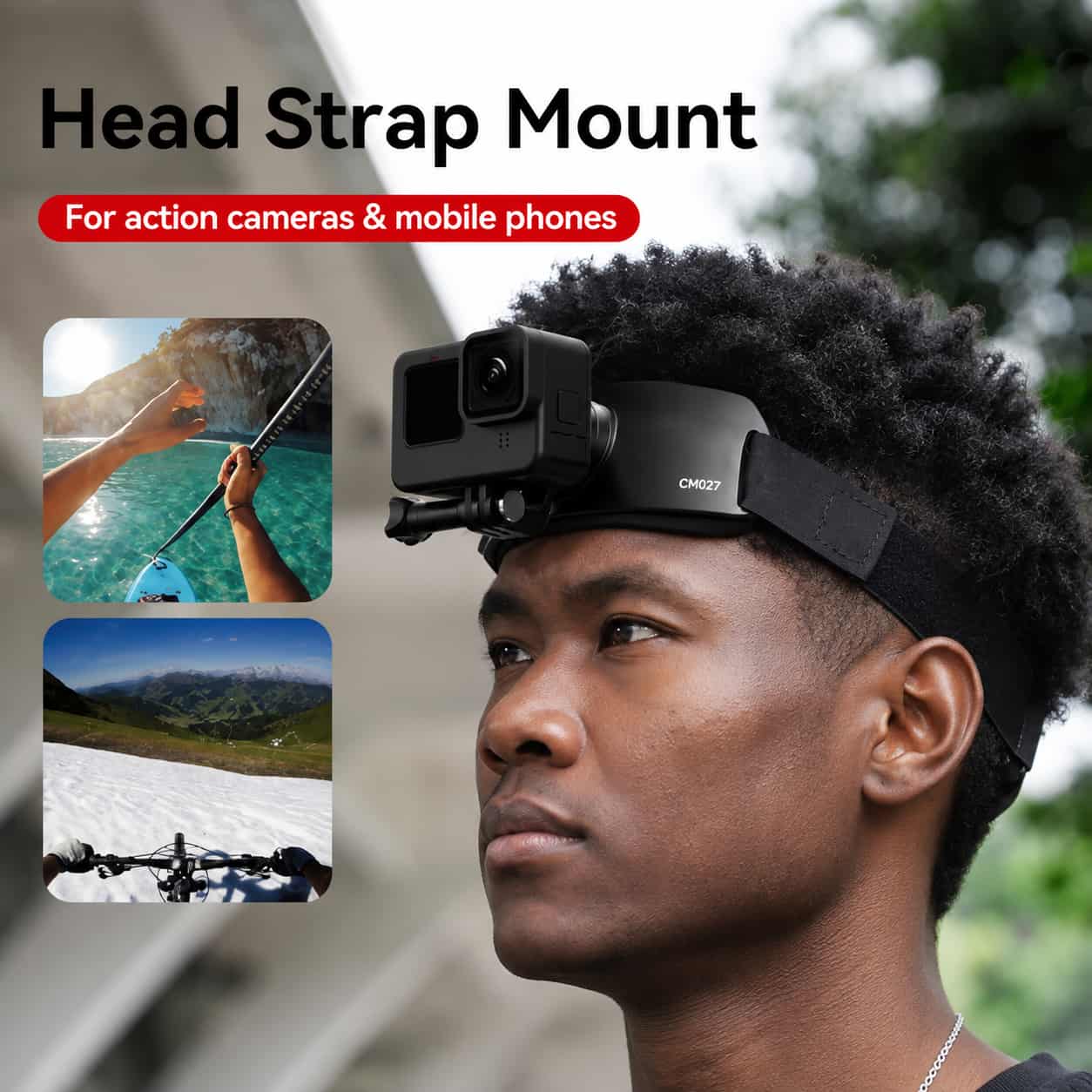 Ulanzi CM027 Go-Quick II magnetic neck mount harness worn around neck with action camera mounted.