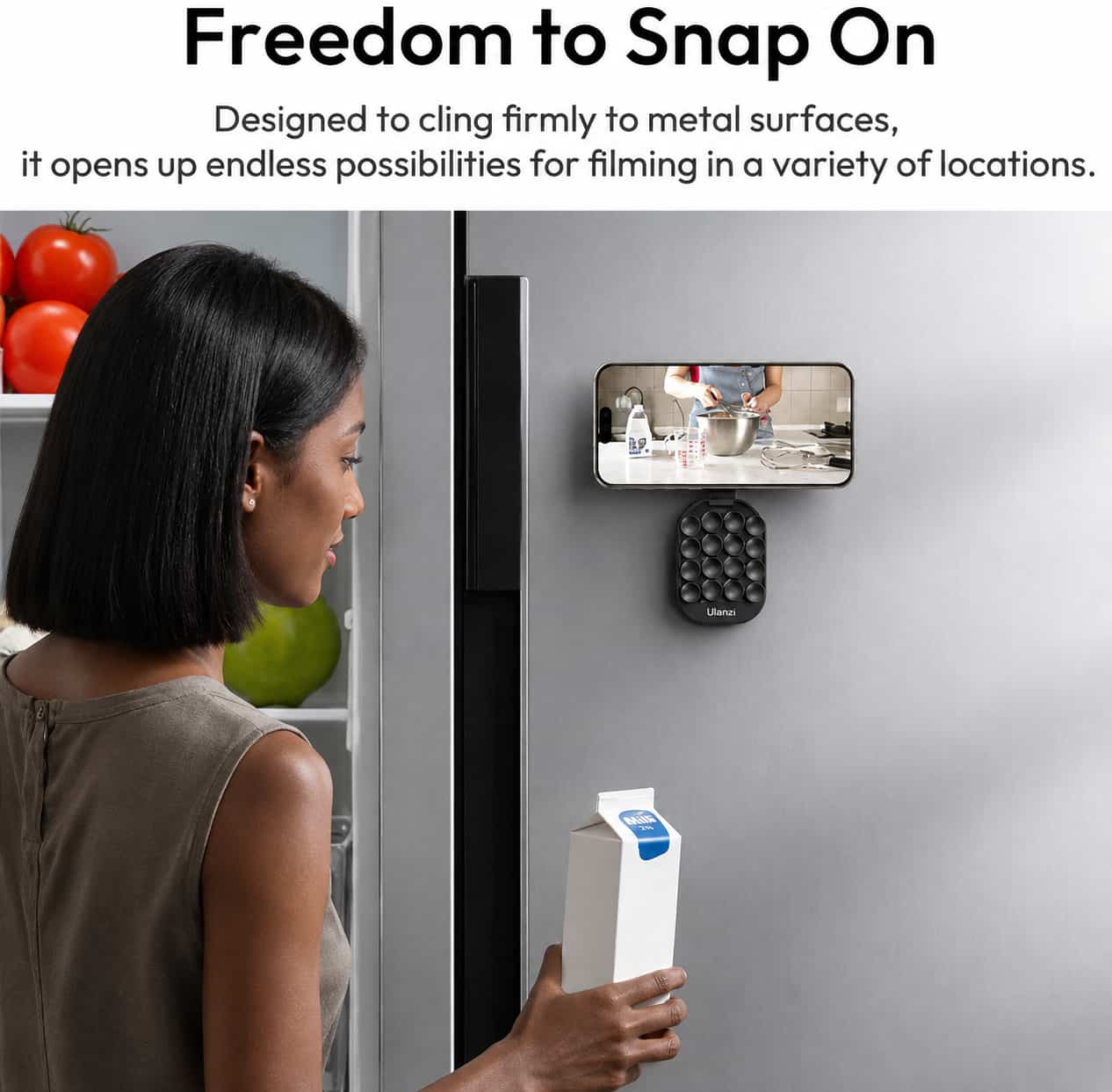 Ulanzi MA39 Maglock Small Suction Cup Bracket magnetic phone mount with suction pad array.
