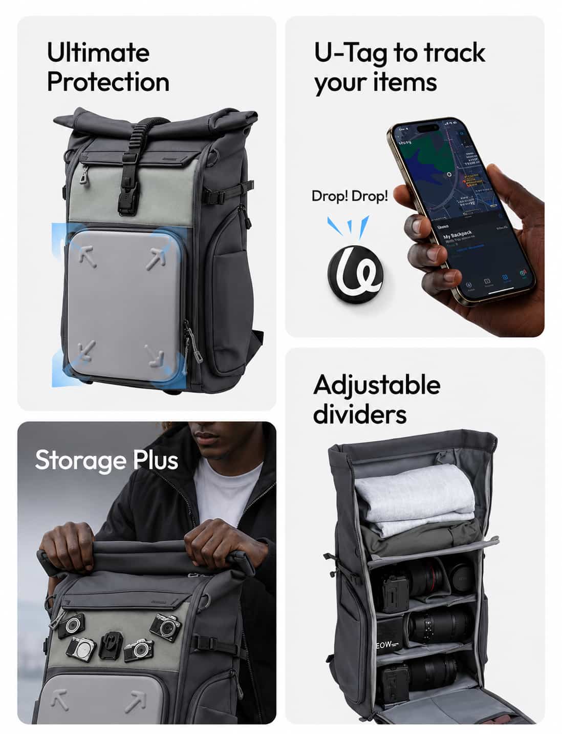 lanzi BP04 Hardshell Camera Bag impact resistant weatherproof camera backpack.