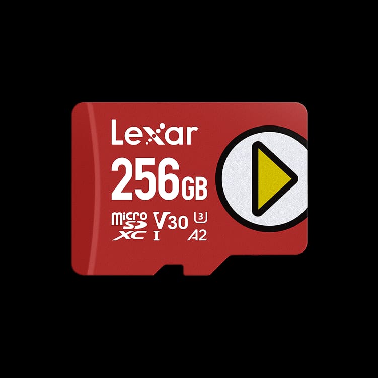 Lexar 256GB Play MicroSDXC Nigeria memory card inserted in a gaming device in Lagos