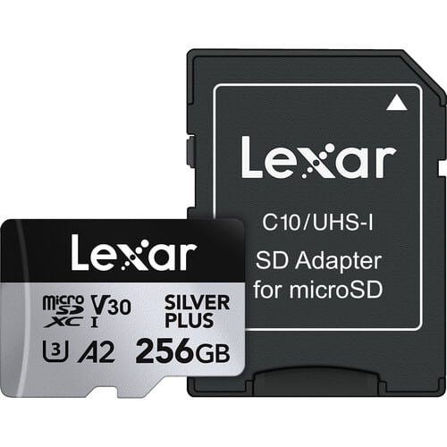 Lexar 256GB Silver Plus Nigeria SDXC memory card set up for camera photography in Lagos