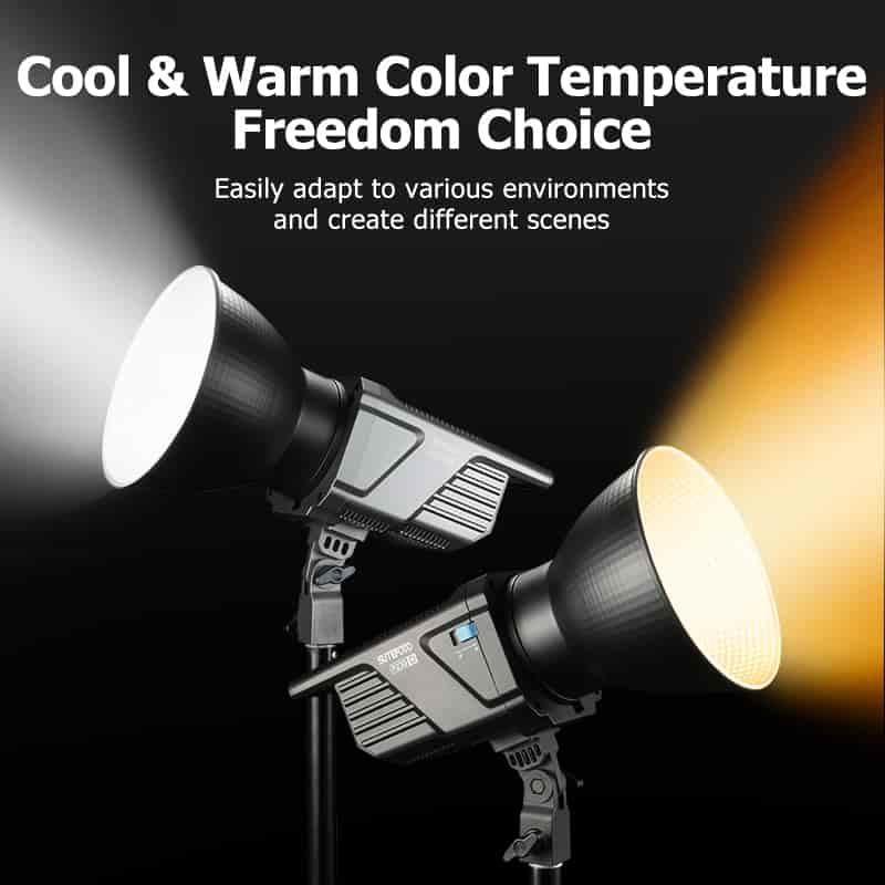 Sutefoto P230 Bi LED Video Light in Lagos, Nigeria mounted on a heavy-duty C-stand