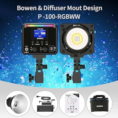 Sutefoto P100 RGB LED Video Light in Lagos, Nigeria illuminated in red color output
