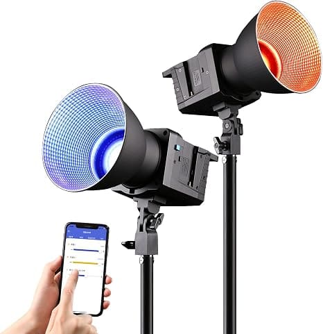 Sutefoto P100 RGB LED Video Light in Lagos, Nigeria illuminated in red color output
