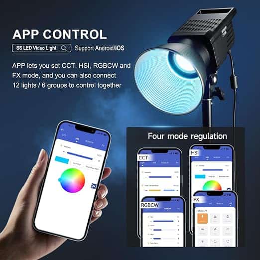Sutefoto P160C RGB LED Panel Light in Lagos, Nigeria illuminated in multi-color RGB mode