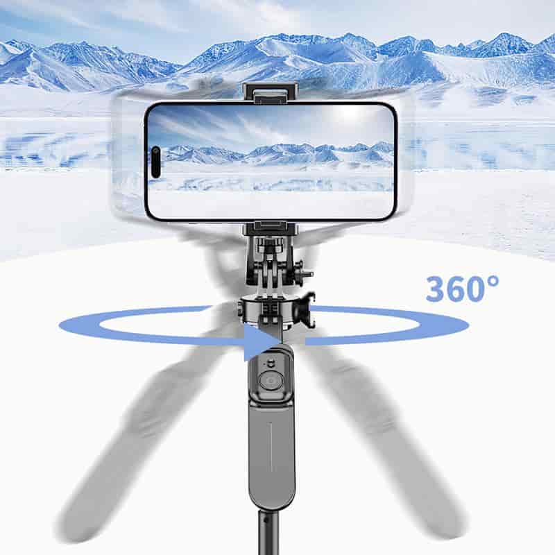 CO8 Long Stable Selfie Stick Tripod in Lagos, Nigeria holding a smartphone in landscape orientation